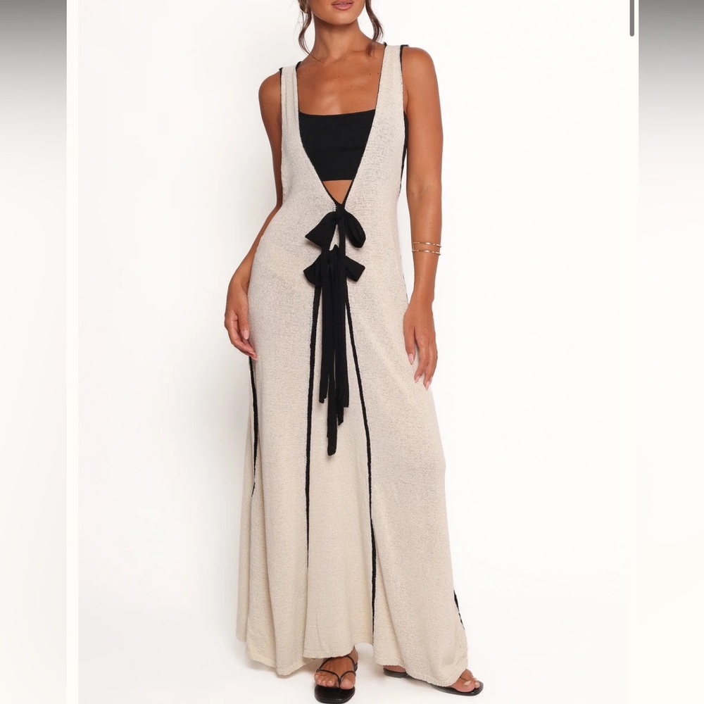 Mable cream & black knit dress